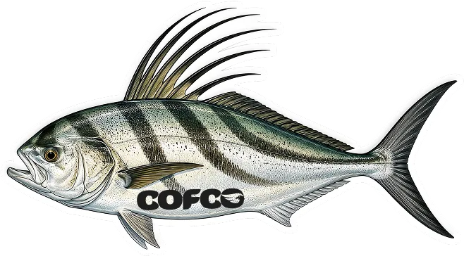 Ilustración de un roosterfish de perfil